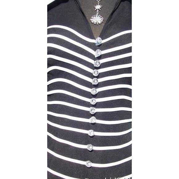 Cache Sheer Mesh OTTOMAN Event Top New Size 6/8 S/M Black White NWT $158 - Picture 3 of 9